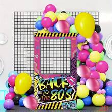 1pc 2D Flat Retro 80s Theme Birthday Backdrop, Colorful Birthday Photo Booth Frame Background, Suitable For 80s Hip Hop Party Decor, Birthday Decoration, Party Backdrop, Photography Props, Outdoor Party Photo Decor, Holiday Celebration Supplies, Yard Garden Photo Background - A - View 4