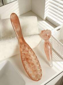 Bộ 2 lược massage răng thô tròn mịn, lược hoa sen, dụng cụ làm đẹp da mặt, kiểu dáng Ins màu xanh lá cây/cam/xám/hồng, tay cầm thon gọn, lược massage răng thô, lược hoa sen, dụng cụ làm đẹp da mặt, que massage mặt, que làm đẹp, nâng và làm săn chắc da, thư giãn, sử dụng tại salon và nhà, chăm sóc tóc hàng ngày, khoảng 23CM - 2 cái - Xem 7