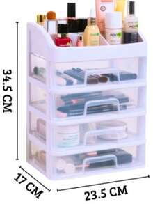 Cosmetic Storage Box & Rack - White - View 2