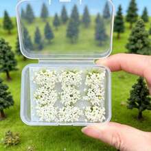 Sekotak Berisi 9 Gugusan Bunga Mini Model Tufts untuk Ornamen Model Arsitektur Miniatur – 5 Warna Cerah, Bunga Rumput Statis Realistis untuk Diorama, Model Kereta Api, & Ornamen dan Aksesori Arsitektur Bangunan Adegan Miniatur - Model mini gugusan bunga - View 2