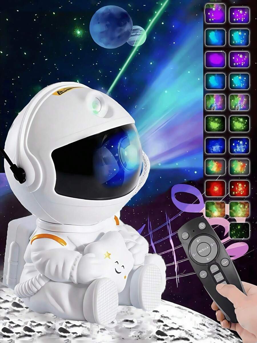 1 件 LED 星空投影仪，带不同星系模式，遥控宇航员投影灯，卧室星系投影仪，星系小夜灯，房间装饰，派对