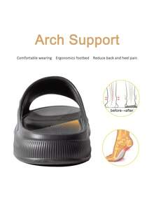 Dép lê chống trượt hỗ trợ cho nam, dép đi trong nhà tắm tối giản cho cặp đôi, giày thể thao chất liệu EVA. - Xám - Xem 2