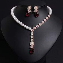 3pcs/Set, Multi-Color Options/Fashion/Elegant/Bohemian Style, Women's Jewelry, Necklace, Handmade Beaded, Shell Material, Inlaid Zirconia, Pearl Necklace, Earrings, Y2K, Suitable For Women, Holiday/Party/Anniversary/Autumn & Winter Necklace, Fashion Accessories | Pearl Jewelry, Necklace Set, Gift - Jewelry Set - View 13
