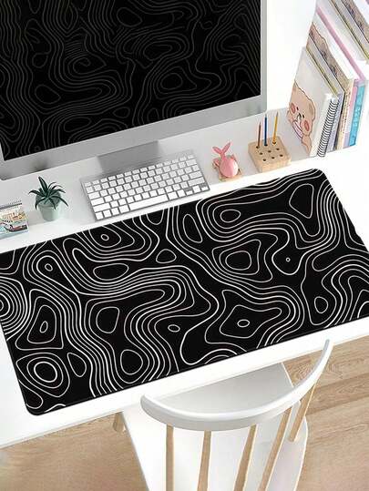 1PC Creative Texture Lines Abstract Painting Large Rubber Mouse Pad - Anti-Slip Office Game Table Pad