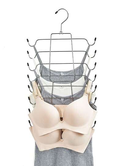 1个多层不锈钢折叠衣架，高效晾晒内衣和胸罩；多功能8/4层收纳架，轻松整理吊带衫；圣诞节、感恩节、新年和情人节等节日的理想礼物；耐用时尚的金属设计，优化您的衣橱空间；这款必备家居用品简化了您的洗衣流程；非常适合小空间和旅行；让您的精致衣物整齐有序，方便取用；每个注重时尚的人都必备的单品。