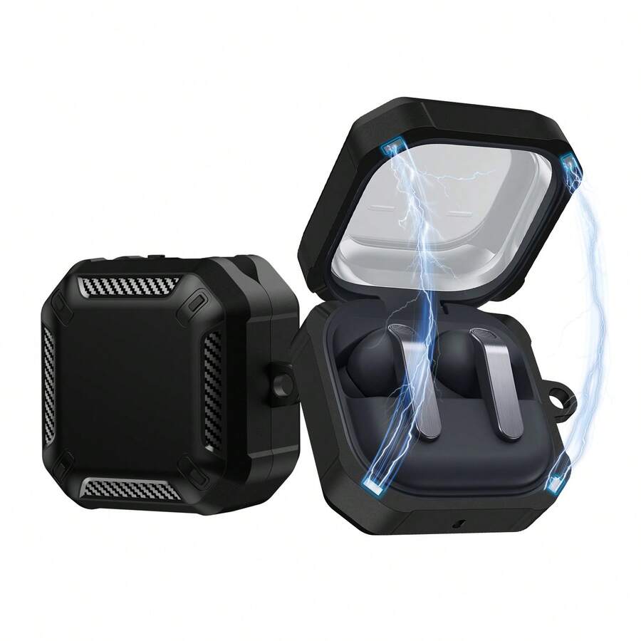 专为 Galaxy Buds4 (2026) / Buds4 Pro (2026) 设计的锁扣式保护套，附带清洁套装，采用全包式防震碳纤维材质。 - 黑色 - 查看 1