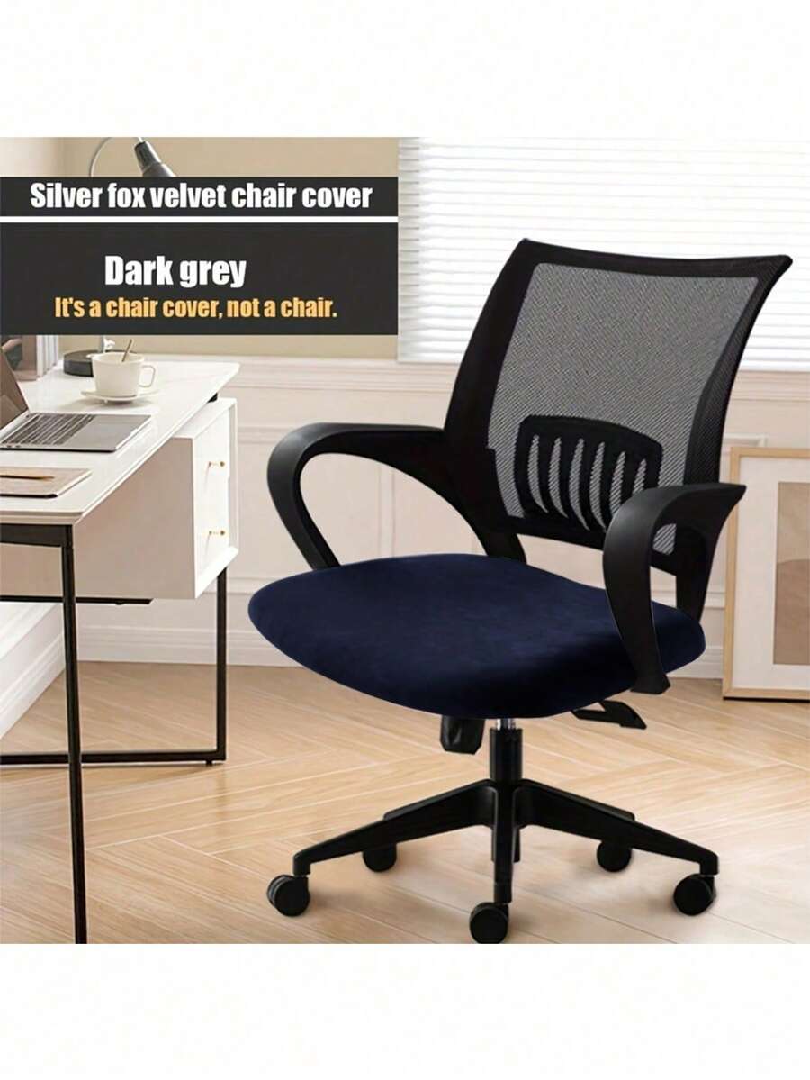 1 cái, 4 cái, Lông cáo bạc, Nhung, Bọc ghế, Bọc ghế dài, Bọc ghế văn phòng, Bọc ghế điều chỉnh độ cao, Chống bám bẩn và chống mài mòn, Thoải mái, Chống mèo, Dày và đa năng, Bọc ghế, Phụ kiện nội thất may sẵn - Màu xanh hải quân - Xem 1