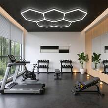 Gonengo Modern Auto Repair Work Led Honeycomb Light Indoor Led Garage Gym Lighting 6500K - White - View 4