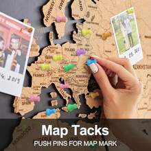 Colorful Wood Push Pins Decorative Wooden Thumb Tacks For Cork Board And Bulletin Board Map Pins For Wall 60 Pieces - Colorful - View 7
