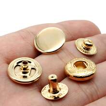 30 Sets Metall Druckknöpfe 12,5 mm Metall Nieten Knöpfe in Gold/Silber/Bronze/Gunmetal Schwarz mit 4 Installationswerkzeugen für Leder, Jacken, Jeans, Kleidung und Taschen - 633# Tastensatz - Übersicht 3