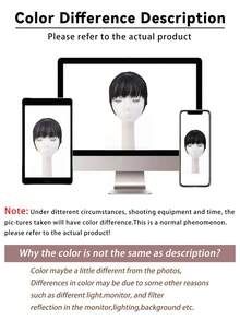 女士单股辫假发发箍，带刘海，法式风格，逼真自然，遮盖白发，增加头顶蓬松度，合成纤维假发发箍 - 彩色 - 查看 6