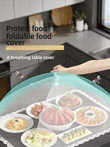 Large Thick Mesh Food Cover - 27.55 Inches Long, 19.68 Inches Wide, Convenient, Dust-Proof Kitchen Accessory With Fashionable Lace Trim, Effectively Prevents Insects From Contacting Food, Ideal For Outdoor Barbecues And Home Events. - Multicolor - View 3