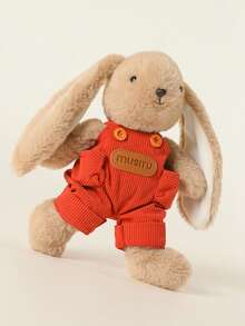 Conjunto de muñecos de peluche de conejo de orejas largas lindos (vestido de lunares/overol rojo/pijama), muñeco de conejo de peluche suave regalo decoración - Multicolor - Ver 10