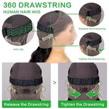 bling hair 28 30 Inch 360 Invisible Strap Full Lace Front Drawstring Straight Wigs For Women 6x4 5x5 9x6 Wear And Go Pre Plucked Pre Cut Lace Glueless Wigs Human Hair 200% Density 34 Inch Straight Transparent 13x6 Lace Frontal Human Hair Wig Natural Black Glueless Wig - Natural Black - Xem 3