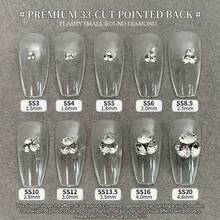 100Pcs SS3-SS20 Clear 33-Cut Pointed Back Nail Rhinestones, Shiny Mini Round Diamonds, Sparkle DIY Nail Art Decorations, Nail Gems For Manicure, Nail Charms For Acrylic Nails, Nail Supplies For Nail Techs, Y2K Nail Accessories, Bling Nail Decor For Women & Girls - Multicolor - View 7