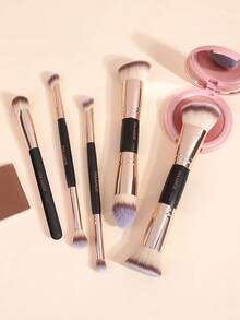 MAANGE 6pcs Professional Makeup Brush Set: Includes Foundation Brush, Blush Brush, Powder Brush, Eyeshadow Brush, Blending Brush, Highlighter Brush, Concealer Brush, And Contour Brush Makeup Tools Kit Beauty Brush Kit Gift For Women & Girl Travel Makeup Brush Set - Multicolor - View 3