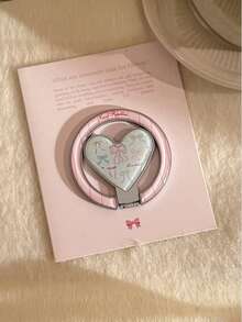 Giá đỡ điện thoại từ tính hình trái tim nơ dễ thương, có thể gập lại, dùng để đeo ngón tay, giá đỡ để bàn dễ thương, quà tặng mùa xuân - Nhiều màu - Xem 7