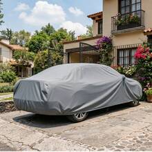 Funda Protectora para Auto Universal Gris – Impermeable, Antipolvo y Resistente al Viento | Protección Total para tu Coche - A - Ver 5