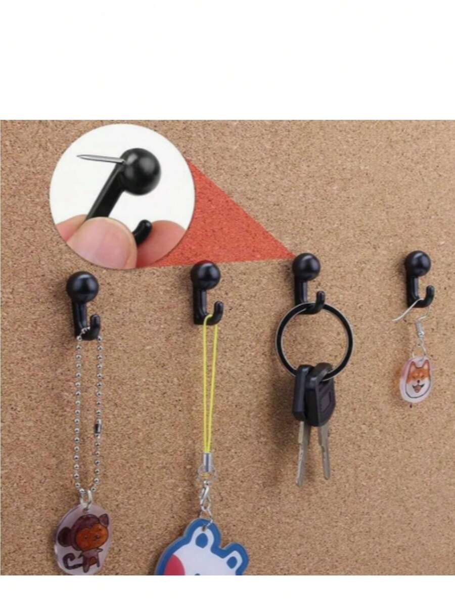 10pcs Random Color Plastic Head Decorative Push Pins, Suitable For Photo Wall, Bulletin Board, Home Wall, Home Office And School Supplies, Back To School Essential (Random Color Combination) - Multiple Types Of Thumbtacks - View 1
