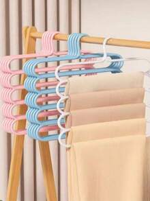 5 Packs White Household Non-Slip Multi-Layer Pants Rack Multifunctional Wardrobe 5-Tier Hanging Pants Hanger - 5 white - View 6