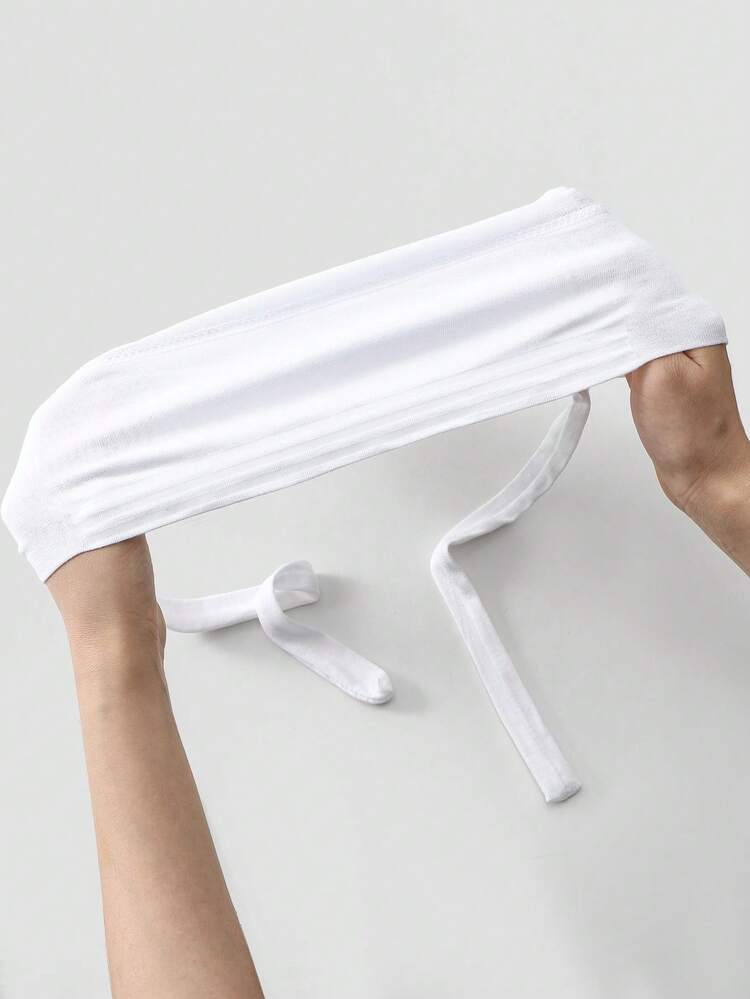 1pc Women's Fashionable Solid Color Elastic Headband Scarf, Versatile Headwrap For Daily Wear,Beach,Holiday - 172 - Non-slip White - View 4