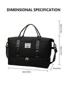 Bolsa de viaje de gran capacidad para mujeres, bolso de fin de semana con compartimento para ropa húmeda y divisor de cosméticos, adecuado para gimnasio, yoga, viajes de una noche y equipaje de mano - Multicolor - Ver 3