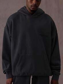 Fear Of God  Autumn Winter Hoodie 'Dark Oatmeal' Loose Drop Shoulder Hooded Women/Men Sweatshirt,Runs 1 Size Large , Vintage Flocking Craftsmanship Combined With Modern Men Breathable Technology, Warm Cotton Flocking - DARK OATMEA/HOODIE - 查看 7