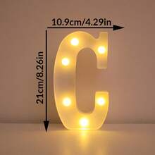 1件 21cm 家居裝飾 LED 發光字母燈，婚禮求婚生日派對裝飾字母數字燈，女孩房裝飾燈，室內裝飾 - 白色 - 查看 42