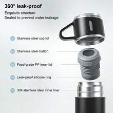 500ML Stainless Steel Vacuum Insulated Cup With Gift Mug, Non-Slip Handle, 304 Stainless Steel, Reusable For Tea & Cold Hot Drinks - Multicolor - View 6