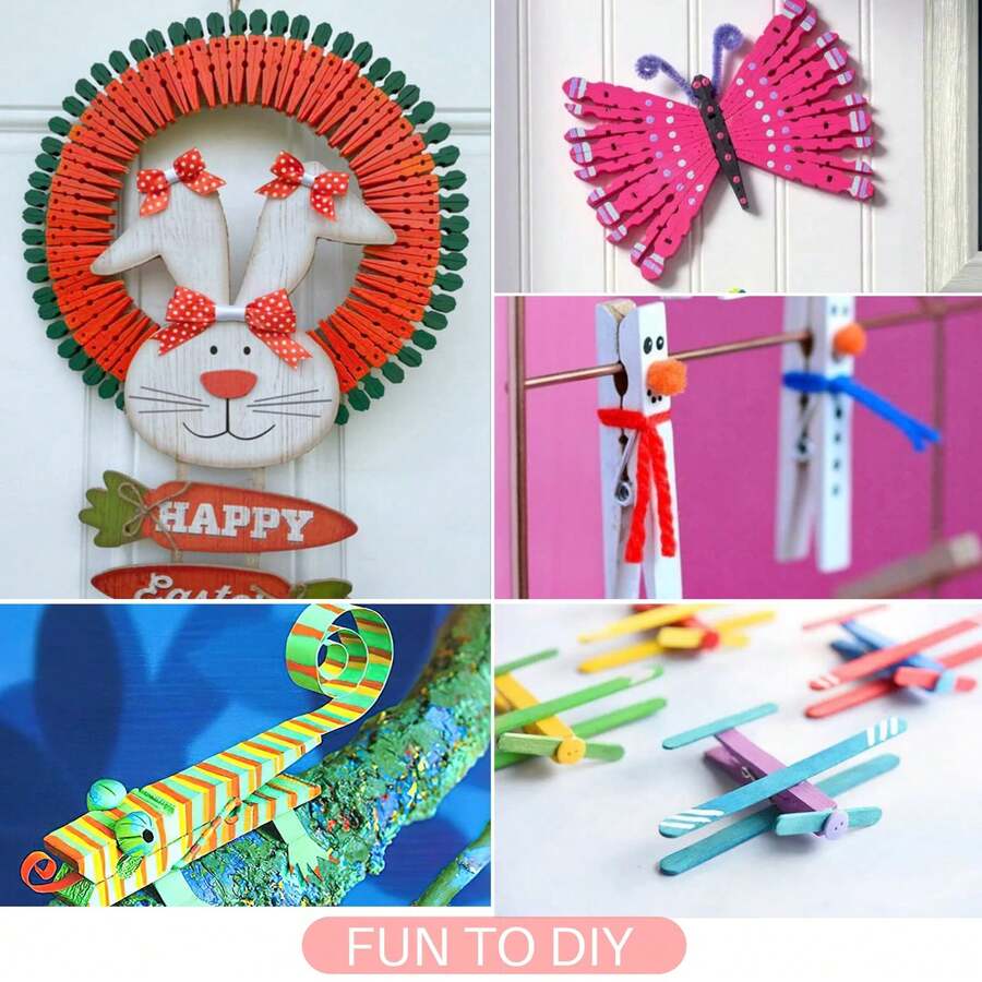 Wooden Mini Photo Clips, Decorative Note/Photo Holders, DIY Painting Display Clips, Food Sealing Clips