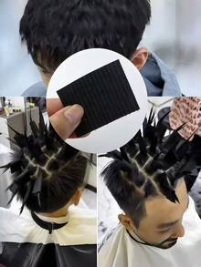 30pcs/60pcs Men's Cold Wave Perm Sticker, Morgan Perm Alternative, Cold Wave Perm Sticker, Damaged Hair Frizzy Perm Sticker - Black - View 6