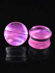 1对亚克力闪光耳塞，双喇叭耳扩，6mm-30mm低过敏性耳扩，用于耳廓扩张 - 貝殼花紋 - 查看 3