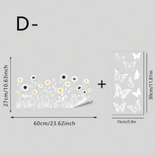 1/4pcs Floral Electrostatic Window Cling. White R Tulip, Sunflower And Iris With Butterfly Patterns Silhouette Sticke. Removable, Waterproof PVC. Suitable For Living Room, Cafe And Shop Window Decoration. - Multicolor - View 14