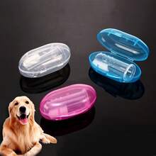 1 pieza Cepillo de dedo para limpieza de dientes de perro con caja de almacenamiento, universal para gatos y perros, herramienta de cuidado oral - Multicolor - Ver 10