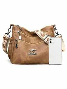 Dedoo Middle-Aged Women's Soft Material Crossbody Bag, New Spring/Autumn Fashion Shoulder Bag - Brown - View 9