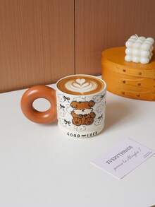 1pc 550ml Cute Curly-Haired Puppy Ceramic Mug, Red Round Mug With A Chunky Handle, Puppy Mug With A Bow, Elegant And Generous Capacity, Ideal For Home Decor And Tableware, Perfect As A Latte Or Milk Cup For Restaurants And Cafes, Suitable As A Drinking Cup For The Office, Living Room Or Bedroom, Makes A Lovely Gift, And Ideal For Festive Decorations - Multicolor - View 15