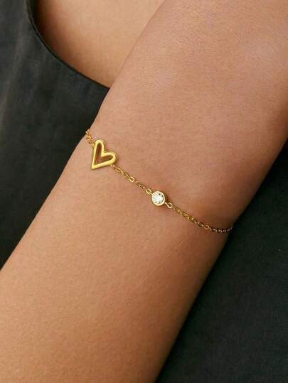 BALMORA 1 chiếc vòng tay bạc Sterling S925 kiểu dáng cổ điển đơn giản, dễ thương, sang trọng, hình trái tim rỗng, đính đá Zirconia, dành cho nữ, bạn gái, người yêu, quà tặng trang sức hàng ngày.