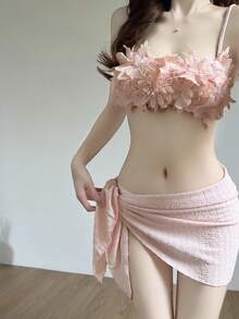 Women Bikini Sets - Pink - View 5