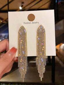 1 Pair Of Drop Earrings Suitable For Vacations And Everyday Wear - Yellow Gold - View 4