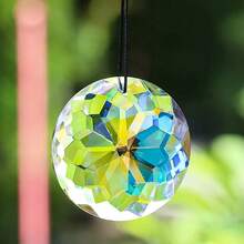 60mm Mandala Suncatcher Crystal Prisms Hanging Sunflower Faceted Glass Chandelier Parts Car Pendant Rainbow Maker Sunlight Catcher Home Garden Wedding Window Decor - A - View 6