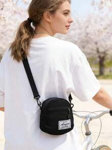 Bolso de hombro mini de moda de unicolor minimalista y versátil - Negro - Ver 5