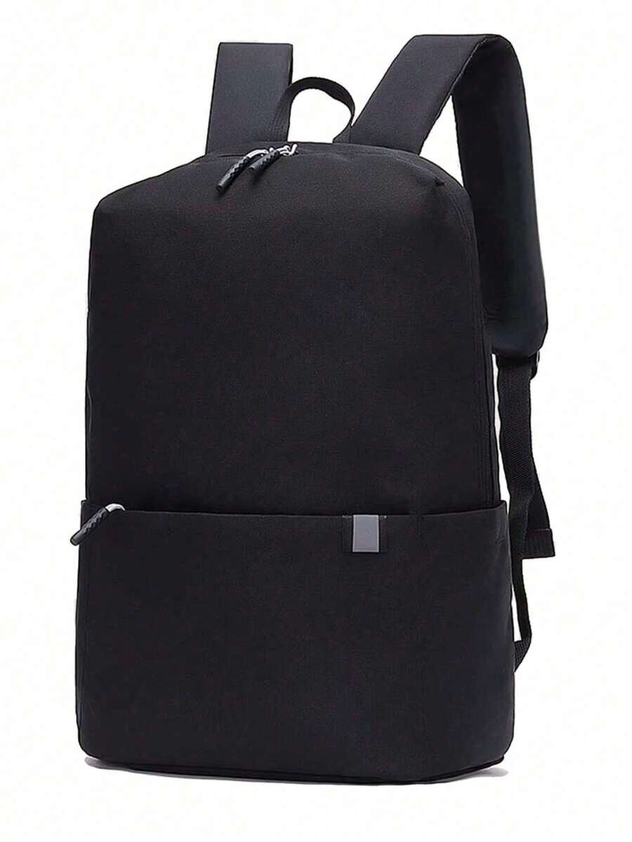 大容量女士户外商务经典背包，休闲背包，通勤轻便简约黑色背包，男士学生日常背包，笔记本电脑包，文具盒，教师圣诞礼物，尖叫背包，圣诞冬季礼物 - 黑色 - 查看 1