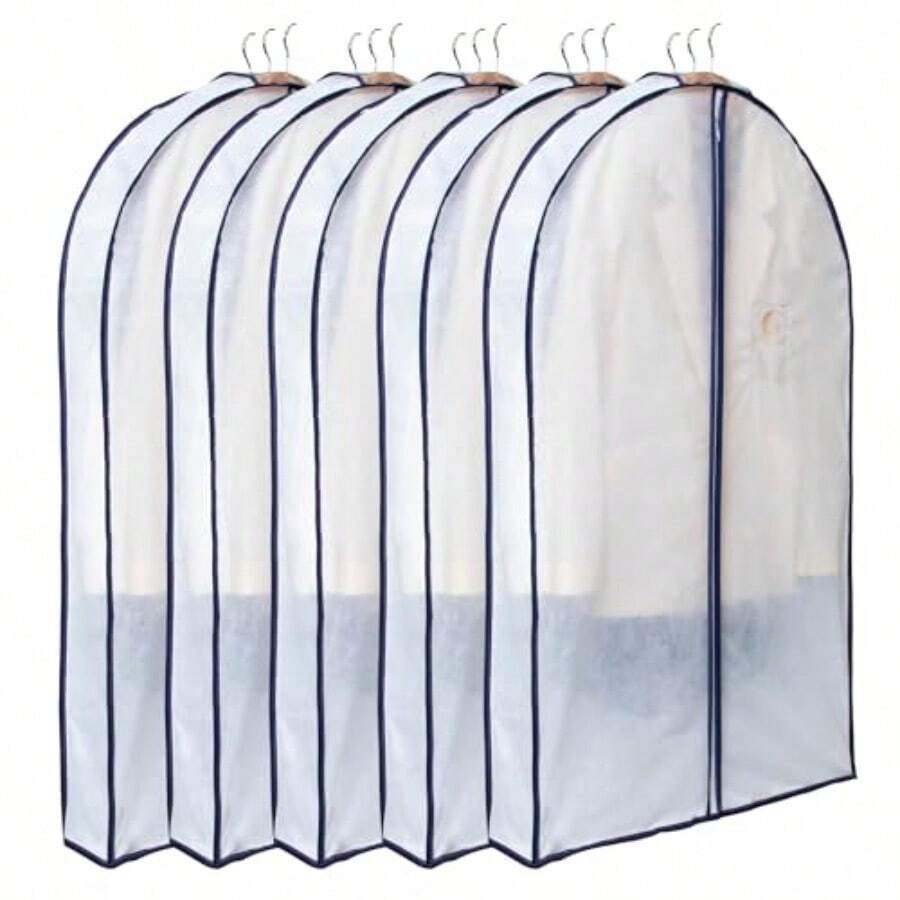 Astro - Fundas para ropa de tamaño corto con refuerzo extra ancho para prendas gruesas 5 piezas bolsillos sueltos para colgar sin arrugas tela no tejida transpirable que protege el polvo y la - Blanco 100Piezas - Ver 1