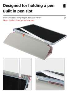1件極簡清新粉色蝴蝶結圖案彩繪平板保護殼，相容 iPad Mini4/Mini5/Mini6/Mini7/Air/Air2/9.7/10.2/10.5/Air4/Air5/10.9/Pro 11吋/10代/Air 11吋(M2)-2024/Pro 11吋(M4)-2024/Air 11吋(M3) 2025/(A16) 11吋 11代 2025/Galaxy Tab A8 10.5吋 2022，不含筆，內建筆槽，三折支架，TPU軟邊，睡眠/喚醒，翻蓋平板保護殼，三折平板保護殼含筆槽 - 粉色 - 查看 7