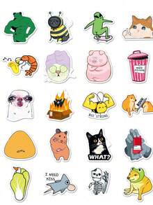 50pcs Funny Stickers, Cool Stickers, Cartoon Stickers, Humorous Stickers, Stickers, Waterproof Vinyl Stickers, Decorative Stickers For Notebook, Laptop, Skateboard, Water Bottle - A - View 3