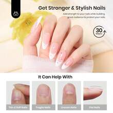Beetles Builder Gel For Nails-Cover Nude Translucent 8 In 1 Nail Thickening Strengthening Building Apex - 1Pcs 15Ml Low Heat Clear - 查看 5