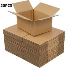 20pcs Brown Corrugated Paper Boxes, Size: 13x8.5x7.5cm, Suitable For Small Business Packaging, Moving, Mailing, Valentine's Day Gifts - Brown - View 9