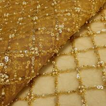 Vải ren lưới đính hạt cao cấp châu Phi năm 2026, ren voan Pháp, vải sequin sang trọng Nigeria dùng để may váy dự tiệc cho nữ. - A - Xem 4
