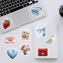 50张创意美学系列卡通涂鸦贴纸，适用于DIY手册、行李箱、头盔、桌面、马克杯、笔记本等。 - 方形 - 查看 5