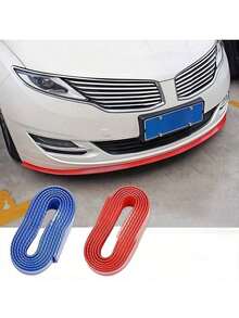 1pc Car Front Bumper Lip Protector, Carbon Fiber Pattern, Plastic Material, Rubber Trim For Car Modification, Suitable For Most Vehicle Models - Anti-collision Strip - View 11